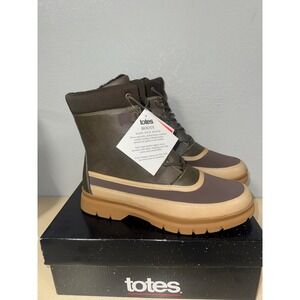 Totes Moraine Mens Olive Green Winter Snow Boots Wide Width Size 11W NIB